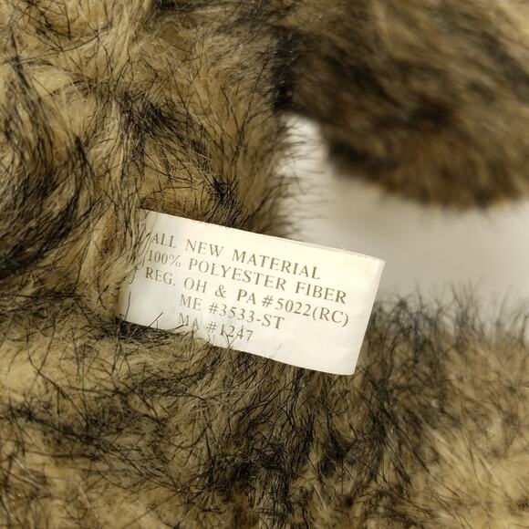 Goffa International Tan Black Frosted Tan Bear Plush Stuffed Animal Yellow Bow - Picture 4 of 6